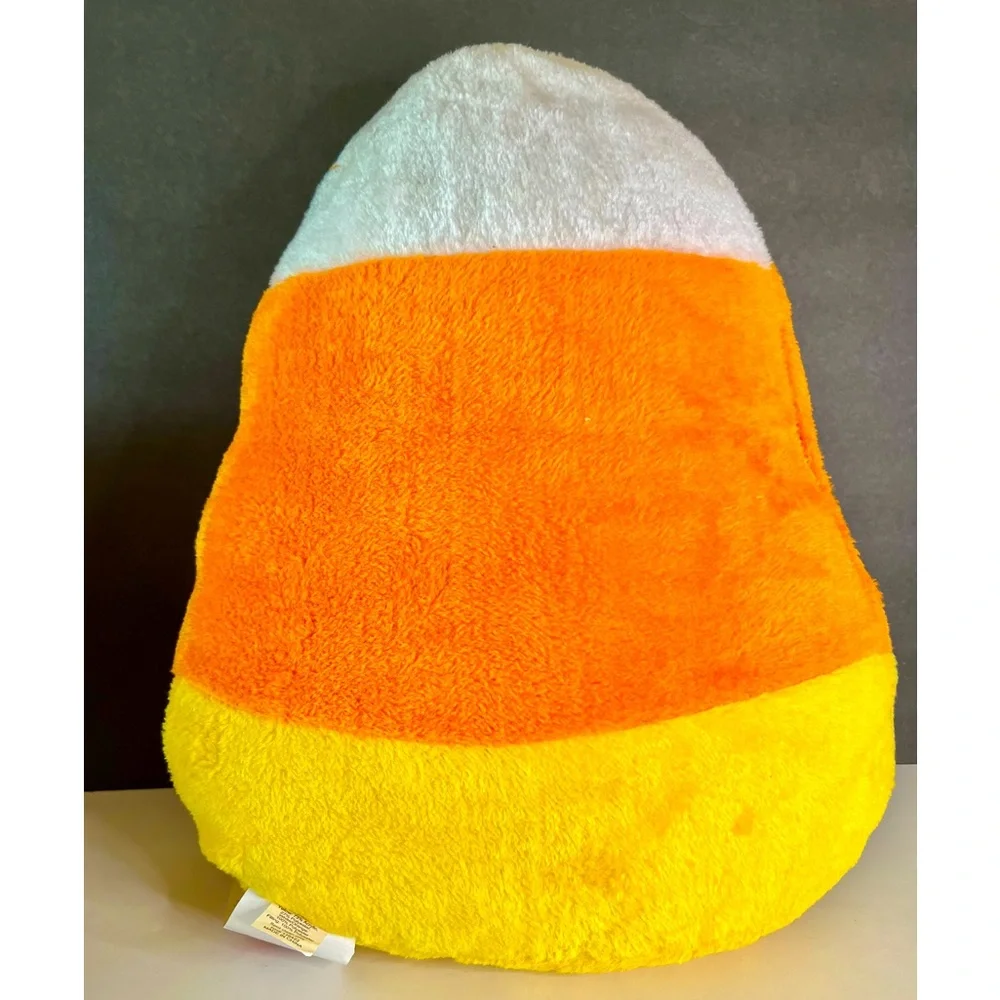 Large Halloween Candy Corn Shaped Plush Throw Pillow Sweet Fun